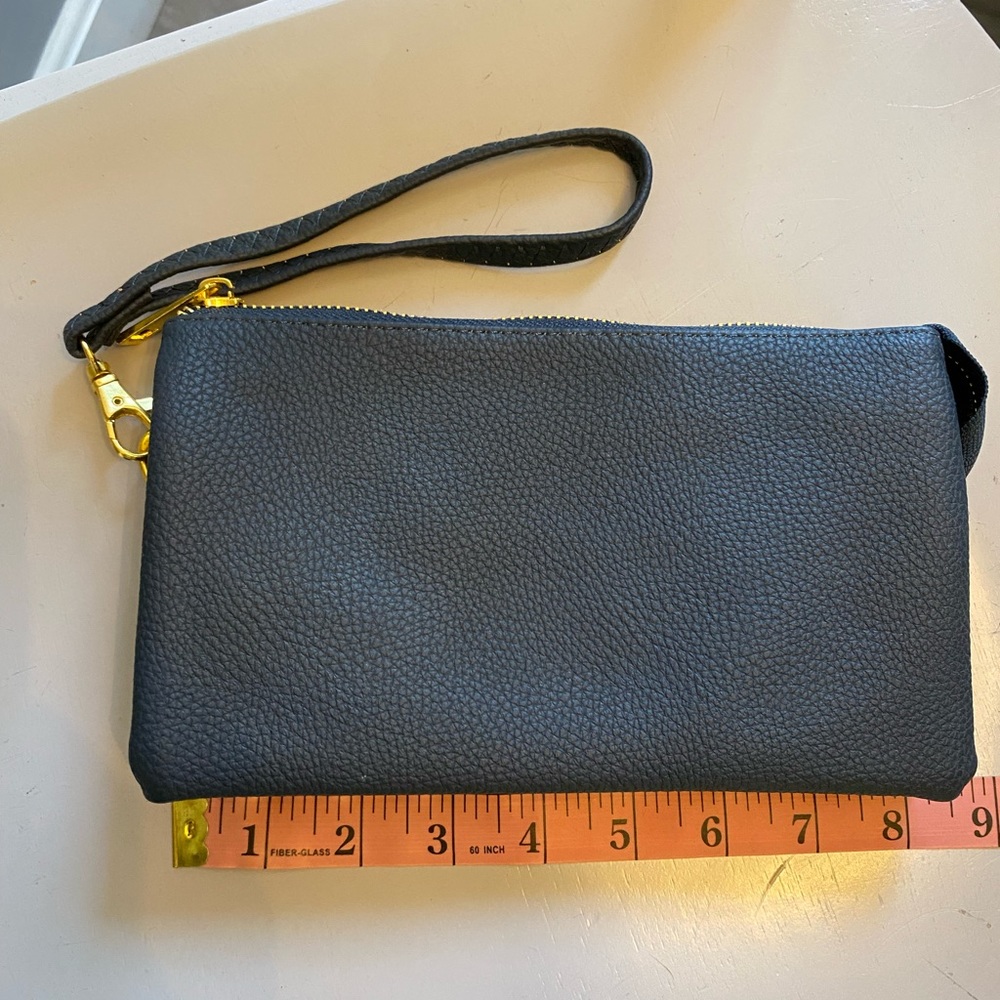 Soft pebble leather wristlet